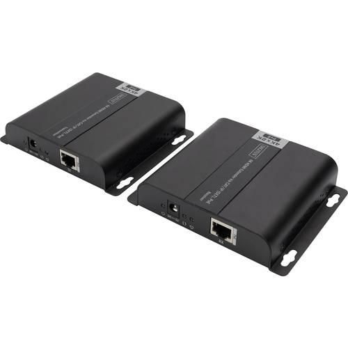 Digitus DS-55124 1 Port HDMI Extender Set Extender über Netzwerkkabel, Metallgehäuse, Ultra HD-fähig, mit Fernbedienung, mit Status-LEDs, mit eingebautem