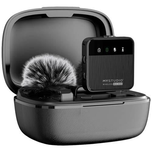 Easypix MyStudio® Wireless Mic Duo Ansteck Studiomikrofon Übertragungsart (Details):Kabelgebunden, Funk inkl. Windschutz, inkl. Mikrofoncase USB-C®