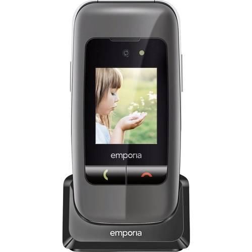 Emporia V200 Senioren-Klapp-Handy mit Ladestation, SOS Taste Schwarz