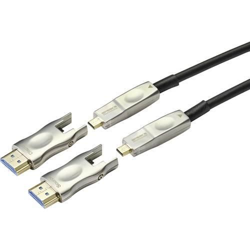 SpeaKa Professional HDMI Adapterkabel HDMI-A Stecker, HDMI-Micro-D Stecker, HDMI-A Stecker, HDMI-Micro-D Stecker 20.00 m Schwarz SP-9538580 4K UHD, PVC-Mantel