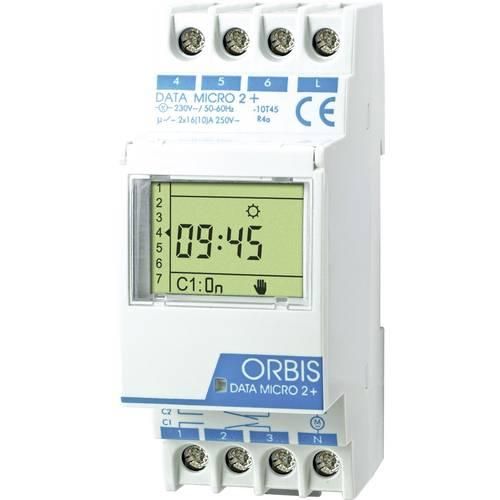 ORBIS Zeitschalttechnik DATA MICRO-2 + 230 V Hutschienen-Zeitschaltuhr digital 250 V/AC