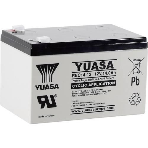 Yuasa REC14-12 YUAREC1412 Bleiakku 12 V 14 Ah Blei-Vlies (AGM) (B x H x T) 151 x 97 x 98 mm Flachstecker 6.35 mm Geringe Selbstentladung, Wartungsarm,