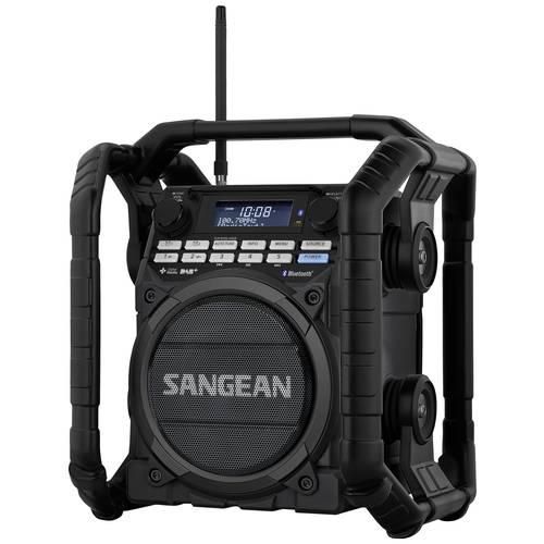 Sangean U-4 DBT+ Baustellenradio DAB+, UKW AUX, Bluetooth®, USB Akku-Ladefunktion, wiederaufladbar, wasserdicht, stoßfest Schwarz