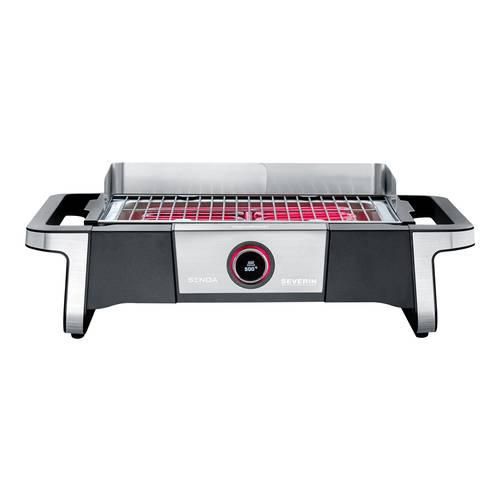 Severin 8114 Elektro Grill 2 Grillzonen Schwarz, Silber