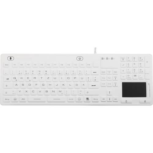 iM-IKB110-WH Tastatur Renkforce Weiß Spritzwassergeschützt, Staubgeschützt, Touch-Oberfläche