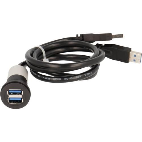 2 x USB 3.0 Buchse A - 2 x USB 3.0 Stecker A Schlegel Elektrokontakt RRJ_2USB3_SW Schlegel Inhalt: 1 St.