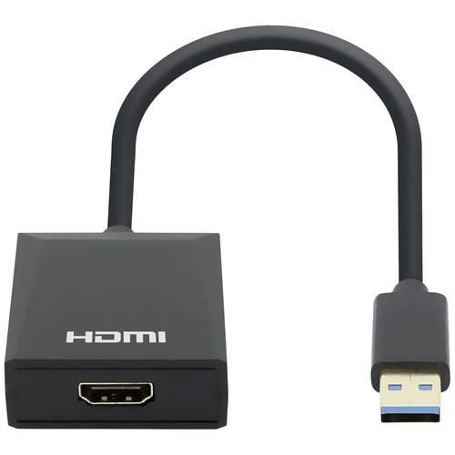 Manhattan USB 3.2 Gen 1 (USB 3.0) Adapter [1x USB 3.2 Gen 1 Stecker A (USB 3.0) - 1x HDMI-Buchse] 153690 15 cm