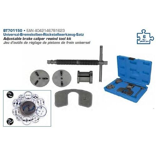 Brilliant Tools Universal-Bremskolben-Rückstellwerkzeug-Satz, 5-tlg. Dreh-/Rückstellwerkzeugsatz, Bremssattelkolben BT701150