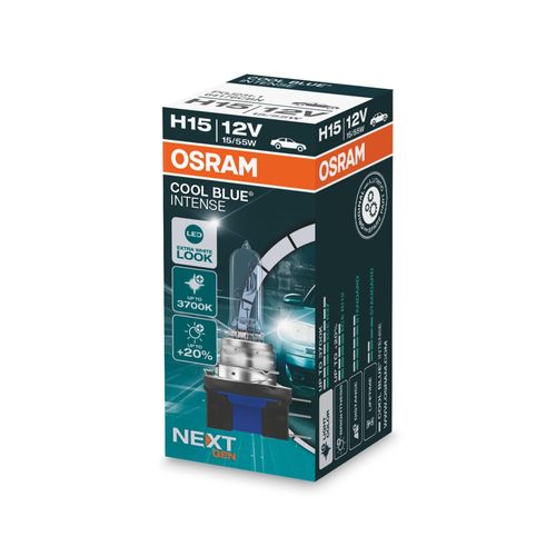 OSRAM COOL BLUE® INTENSE H15 next Gen (1 Stk.) Glühlampe, Fernscheinwerfer,Glühlampe, Hauptscheinwerfer,Glühlampe, Park-/Positionsleuchte,Glühlampe, T