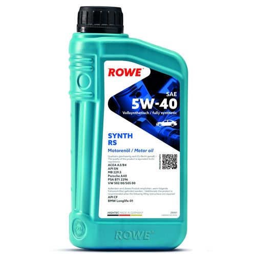 ROWE HIGHTEC SYNTH RS SAE 5W-40 (1 L) Motoröl HC Synthese Öl (Hydro-Cracked) 20001-0010-99