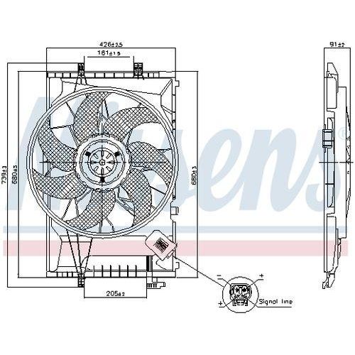 NISSENS Lüfter, Motorkühlung für MERCEDES-BENZ A2035001493 A2035001693 2035001693 850078