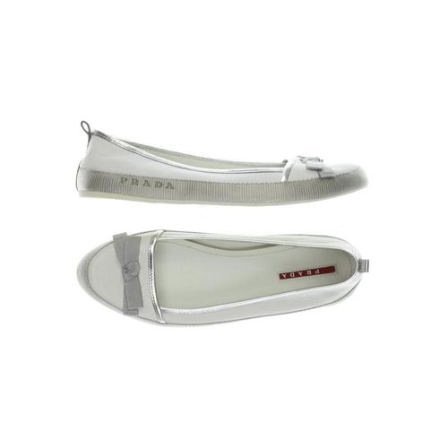 Prada Damen Ballerinas, weiß, Gr. 38.5