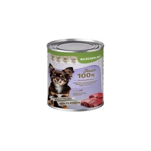 18 x 400 g Lecker.Pet® Josie's 100 % Muskelfleisch Rind Hundefutter Nassfutter