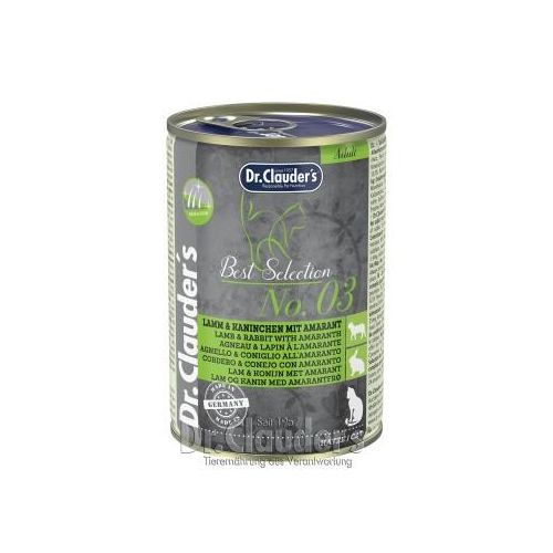 Dr. Clauder's Best Selection No3 Lamm & Kaninchen mit Amaranth 12x400 g