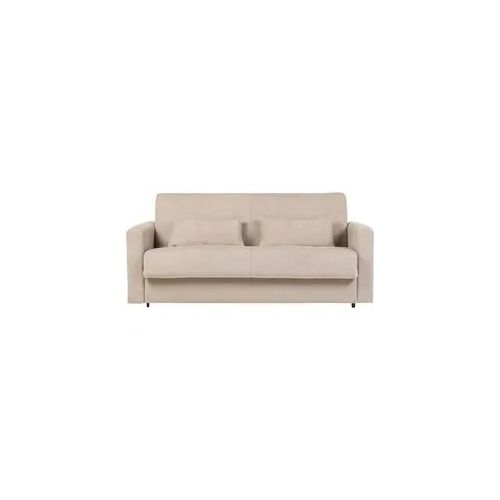 Schlafsofa 3-Sitzer mit Stoffbezug in Samtoptik Beige Matratze 13cm LETTO