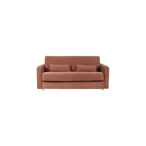 Schlafsofa 3-Sitzer mit Stoffbezug in Samtoptik Terracotta Matratze 13cm LETTO