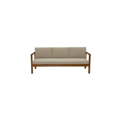 Gartensofa 3-Sitzer Massivholz und abziehbare Kissen in Taupe B190 cm AKIS