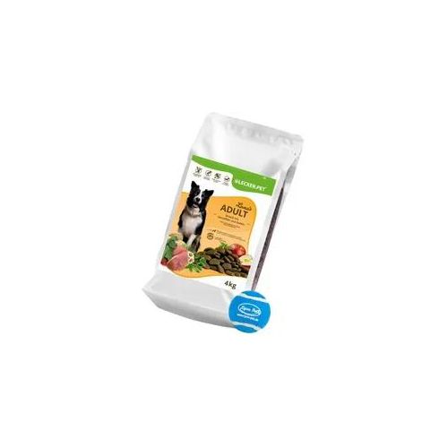 4 kg Lecker.Pet® Luna's Adult Strauß mit Kartoffel & Apfel Hunde Trockenfutter Vollnahrung + Tennis Ball