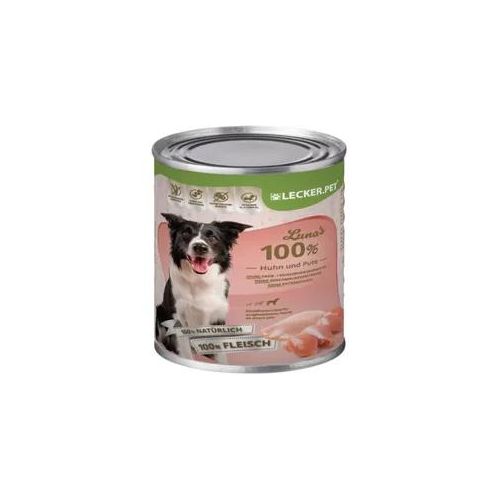 12 x 400 g Lecker.Pet® Luna's 100 % Huhn und Pute Hundefutter Nassfutter