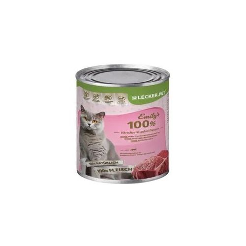 24 x 400 g Lecker.Pet® Emily's 100 % Rindermuskelfleisch Katzenfutter Nassfutter