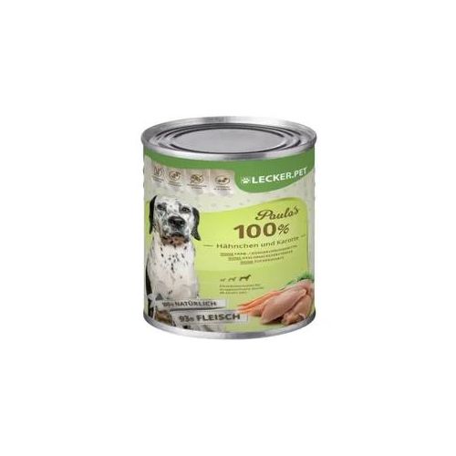 18 x 400 g Lecker.Pet® Paula's 100 % Hähnchen und Karotte Hundefutter Nassfutter