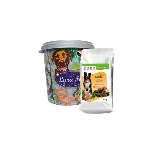 4 kg Lecker.Pet® Luna's Adult Strauß mit Kartoffel & Apfel Hunde Trockenfutter Vollnahrung in 30 L Tonne