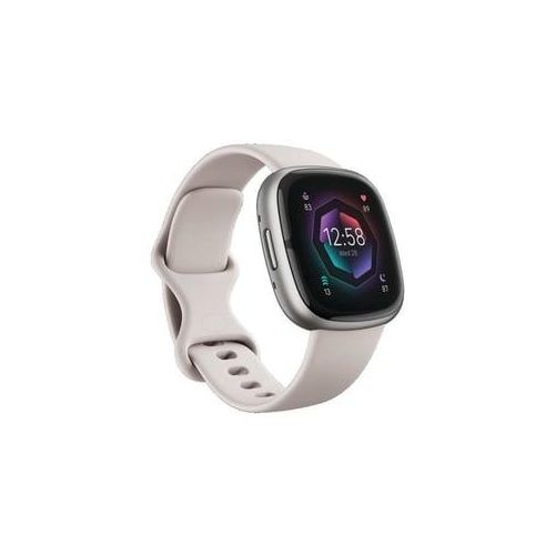 Fitbit Sense 2 Lunar White Fitness Tracker mit EKG, Stressmanagement & Schlafphasen