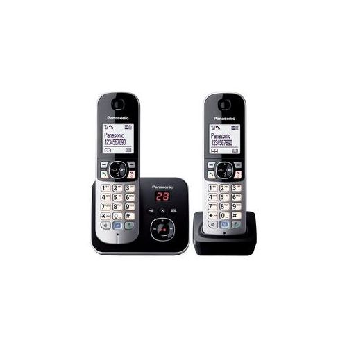 Panasonic KX-TG6822GB Duo Schwarz Schnurloses Telefon mit erweitertem Anrufbeantworter