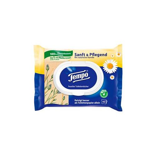 Tempo Feuchtes Toilettenpapier Sanft & Pflegend 1-lagig, 42 Tücher