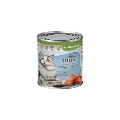 12 x 400 g Lecker.Pet® Mia's 100 % Lachs Katzenfutter Nassfutter