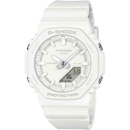 Chronograph CASIO G-SHOCK Armbanduhren weiß Damen Quarzuhr, Armbanduhr, Damenuhr, Herrenuhr, Stoppfunktion, Resinband