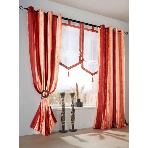 Vorhang HEINE HOME Gardinen Gr. 245cm, Universalzugband, Multifunktionsband, 140cm, orange (terracotta)