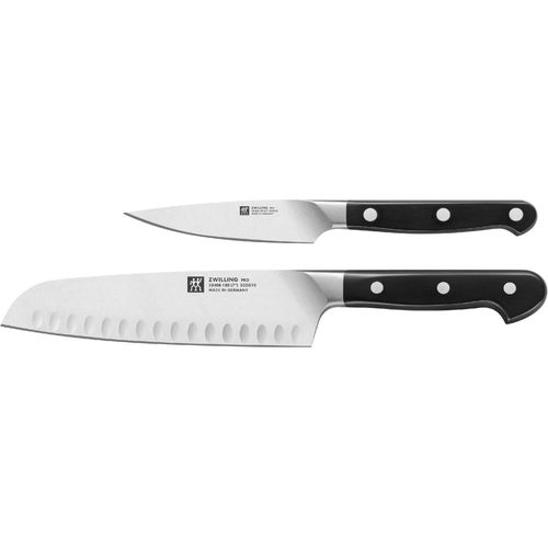 Messer-Set ZWILLING "Pro" Kochmesser-Sets schwarz 1 Spick & Garniermesser (10 cm), Santokumesser (18 cm).