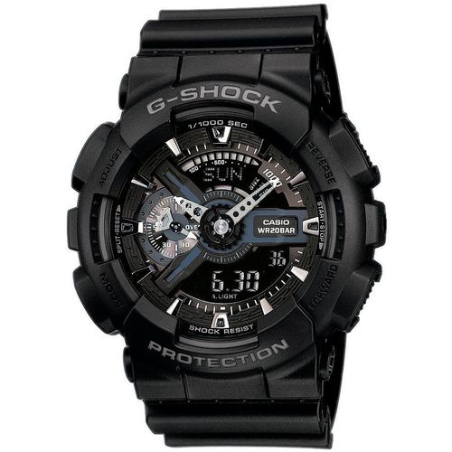 Chronograph CASIO G-SHOCK Armbanduhren schwarz Herren Quarzuhr, Armbanduhr, Herrenuhr, digital,Resinband,20 bar Wasserdichte