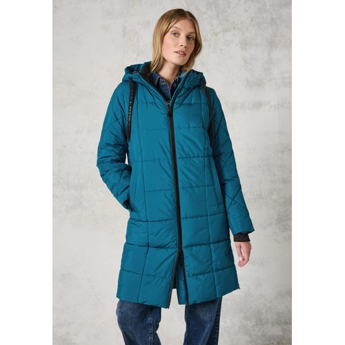 Steppmantel CECIL Gr. XXL (46), blau (nordic aqua blau), Damen, Stoff, Obermaterial und Futter: 100% Polyester, unifarben, Mäntel, mit Reißverschluss-Detail