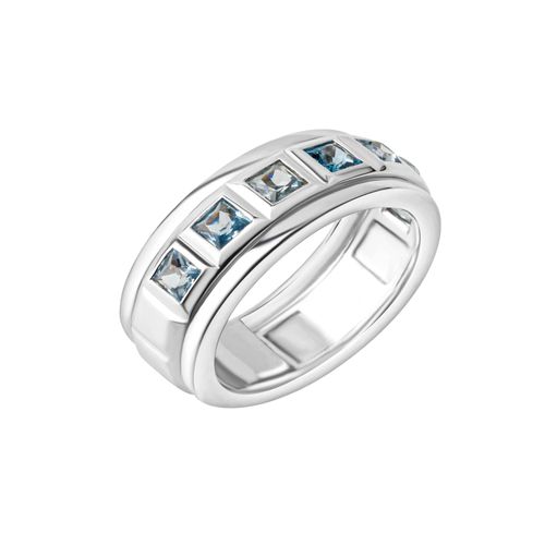 Fingerring CELESTA Fingerringe Gr. 060 (19,1), Silber 925 (Sterlingsilber), silberfarben (silbergrau, blau) Damen