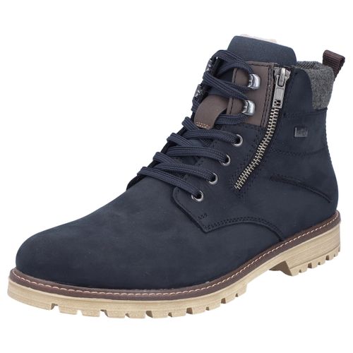Winterstiefelette RIEKER, Herren, Gr. 43, bunt (dunkelblau, braun), Leder, Lederimitat, Textil, casual, Schuhe, Winterboots, Outdoorboots, Rieker-Tex, mit gepolstertem Schaftrand
