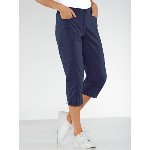 Caprihose CASUAL LOOKS, Damen, Gr. 24, Kurzgrößen, blau (nachtblau), 98% Baumwolle, 2% Elasthan, unifarben, 3/4-Länge, Hosen