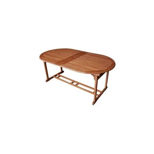 Gartentisch Holz ausziehbar Cadiz - 180(260) x 100 x 74 cm (B x T x H) - ovaler Terrassentisch mit Schirmloch - Eukalyptus, geölt (FSC-zertifiziert)