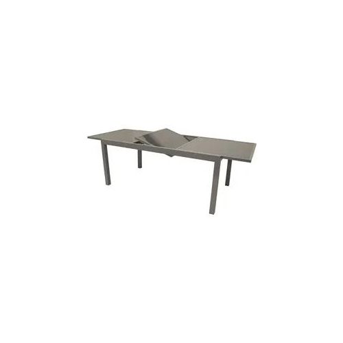 Gartentisch ausziehbar Como - 180 (240) x 100 x 74 cm - Farbe: Grau - ausziehbarer Gartentisch aus Aluminium mit einer Platte aus Sicherheitsglas