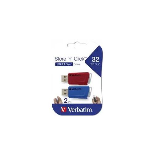 Verbatim Store 'n' Click USB 3.2 Gen 1 32GB Rot/Blau USB-Stick