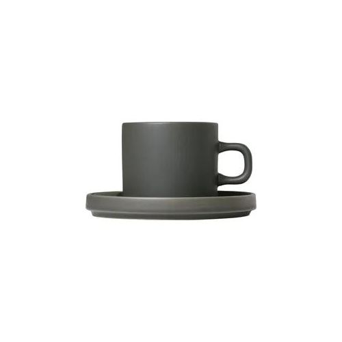 Tasse BLOMUS "PILAR" Trinkgefäße Gr. Ø 8cm x 7cm 200 ml, grau (dunkelgrau) Kaffeetasse Teetasse Trinkgefäße für Kaffee, 4-teilig