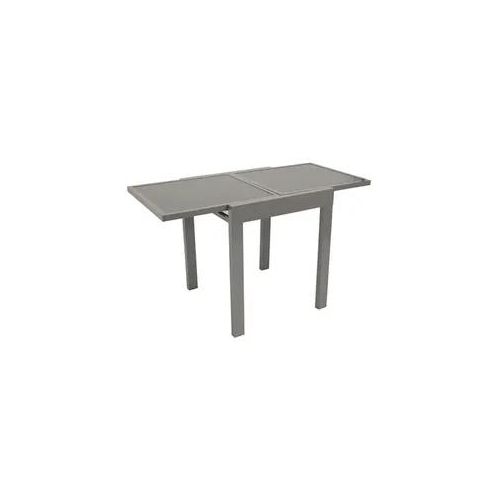 Balkon Ausziehtisch Como - 65 (130) x 65 x 74 cm - Farbe: Grau - Gartentisch mit Aluminiumgestell und einer Sicherheitsglasplatte - ausziehbar