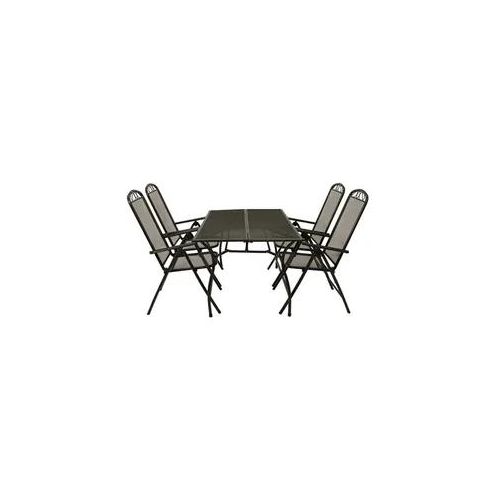 Gartenmöbel Set Metall - 62 x 66 x 113 cm (Sessel) / 150 x 90 x 73 cm (Tisch) - Farbe: Anthrazit