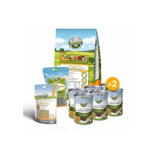 Bellfor Leishmaniose Set für Hunde - Naturgut-Schmaus 4kg + Landgut-Menü 12x400g + Immun Pulver 80g + Landgut-Happen 200g