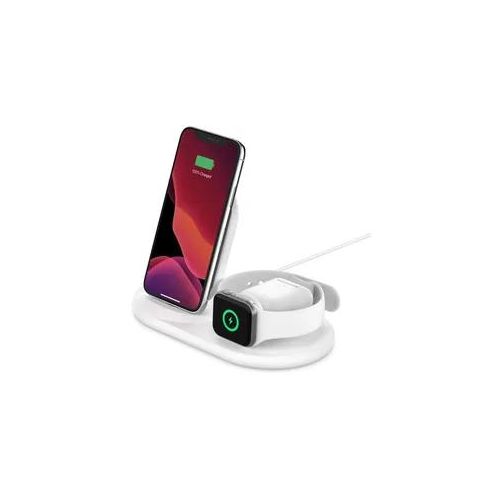 BELKIN Drahtloses BOOST CHARGE 3-in-1-Ladegerät für Apple Geräte in Weiß - Qi-Ladegerät