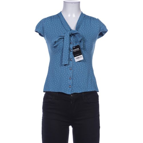 King Louie Damen Bluse, blau, Gr. 34