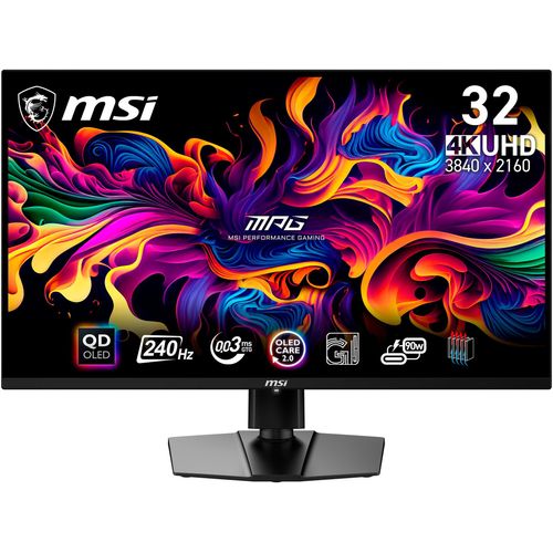 MSI Gaming-Monitor "MPG 321URX QD-OLED", G (A-G), schwarz, B:71,8cm H:41,8cm T:6,9cm, Monitore