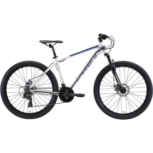 Mountainbike BIKESTAR Fahrräder Gr. 46cm, 27,5 Zoll (69,85cm), weiß für Damen und Herren, Kettenschaltung