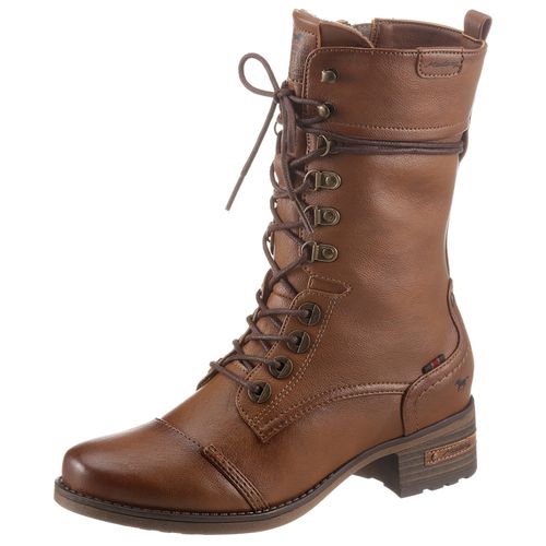 Schnürstiefel MUSTANG SHOES Gr. 38, braun (cognac, used) Damen Schuhe mit praktischem Innenreißverschluss Bestseller